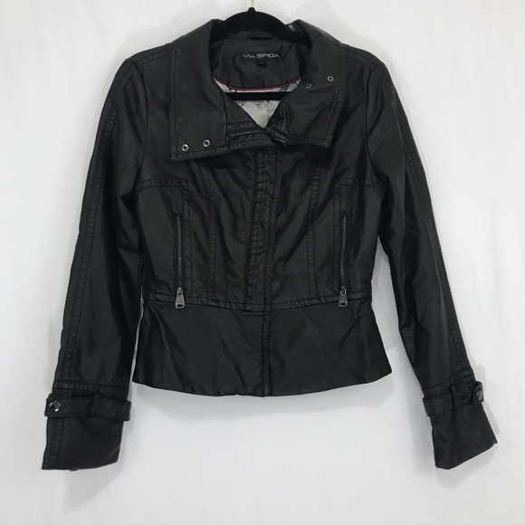 Via Spiga Jackets & Blazers - Via Spiga Faux Leather Jacket Size Medium